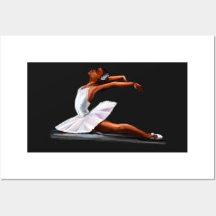 African American ballerina 3 - brown skin ballerina dancing Posters and Art